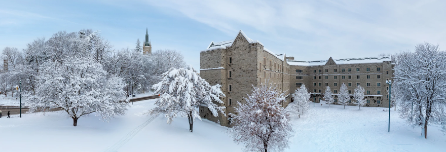 Winter photo of Delaware Hall