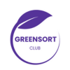 Purple circle with leaf. Text in the center of circle reads "GreenSort Club"