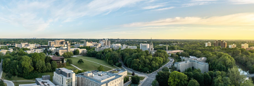 Aerial view of campus horizon