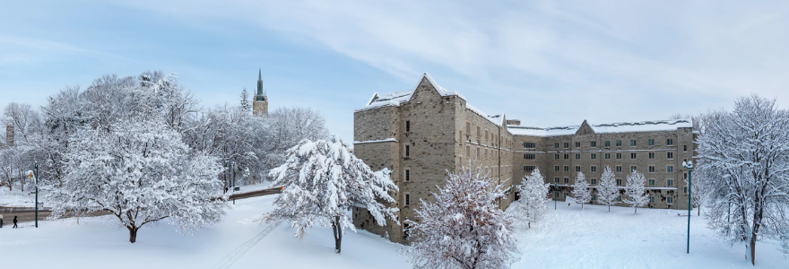 Delaware Hall in winter