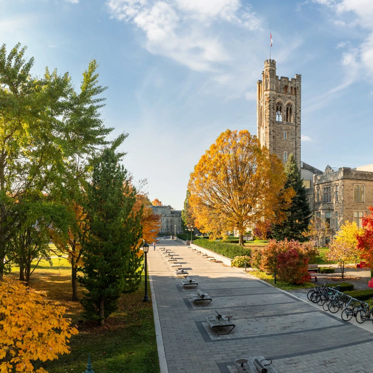UC Hill and walk way in the Fall