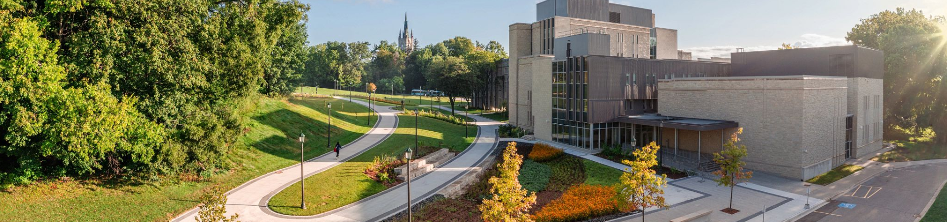 Aerial shot of Music Building