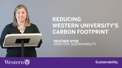 Thumbnail image of Heather Hyde presenting Western's carbon reduction strategy
