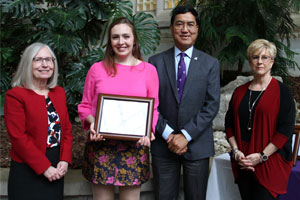 Annabelle, posing with dignitaries